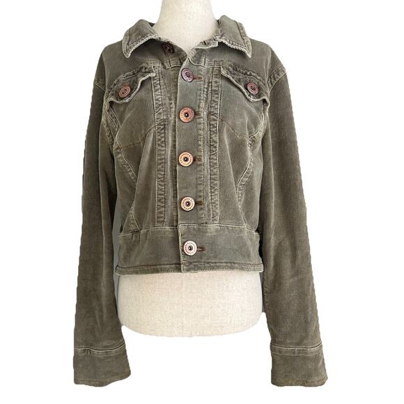 Vintage Y2K Z. Cavaricci Women’s Corduroy Jacket Fits Like L/XL Trucker Indie - Picture 1 of 8